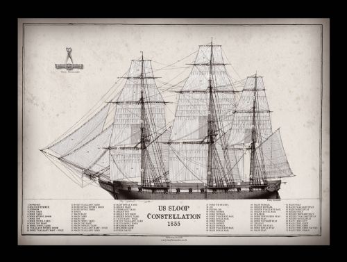 17) US Sloop Constellation 1855 by Tony Fernandes - signed open print